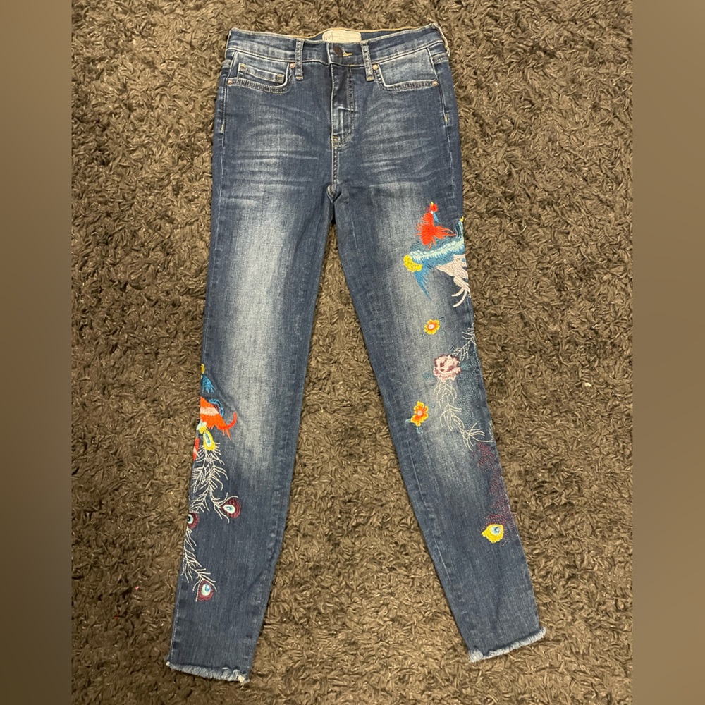FP Free People Jeans, Embroidered, Women’s Size 25